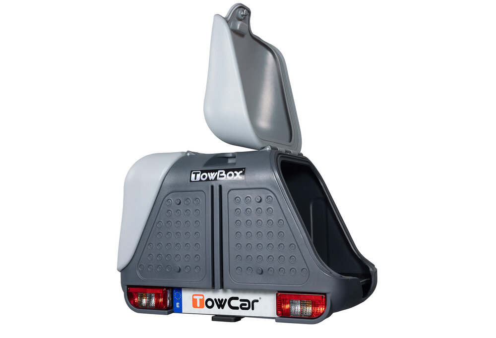 TowBox bagagebox voor op de trekhaak V2 grijs - 390L