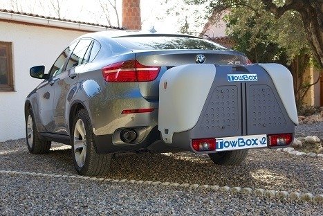 TowBox bagagebox voor op de trekhaak V2 grijs - 390L